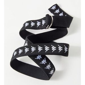 Kappa Men's Black Logo Webbing Belt